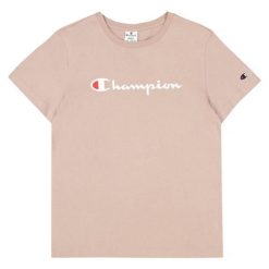 T-shirt Damski Markowy Rękaw. Brązowe t-shirty damskie Champion, bez wzorów, casualowe, bez kołnierzyka. Za 130.99 zł.