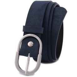 Pasek skórzany BELTIMORE r.100-115 cm D98 granatowy. Niebieskie paski damskie bez wzorów. Za 41.90 zł.