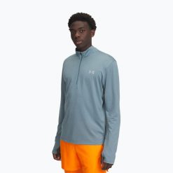 Bluza do biegania męska Under Armour Launch 1/4 Zip. Niebieskie bluzy męskie Under Armour, m, bez wzorów, bez kaptura. Za 189.99 zł.