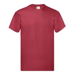 Oryginalna Koszulka Męska. Czerwone koszulki sportowe męskie Fruit of the Loom, m, bez wzorów, bez kołnierzyka, bez ramiączek, trekkingowe. Za 27.99 zł.