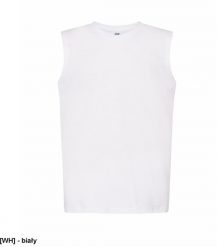 JHK - T-shirt męski bez rękawów biały S. Białe t-shirty męskie JHK, m, bez wzorów, bez kołnierzyka. Za 14.44 zł.