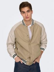 Only & Sons Kurtka bomber 22025423 Beżowy Regular Fit. Brązowe kurtki męskie Only & Sons, m, bez wzorów, z syntetyku, bez kaptura. Za 219.99 zł.