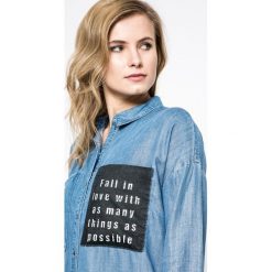 Only - Koszula. Szare koszule damskie Only, z jeansu, casualowe, z długim rękawem. W wyprzedaży za 69.90 zł.