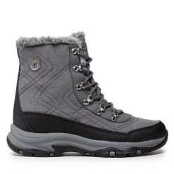 Trekkingi Skechers. Szare obuwie sportowe damskie Skechers, bez wzorów, trekkingowe. Za 349.99 zł.