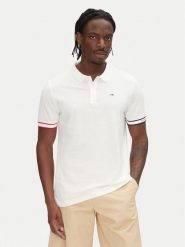 Tommy Jeans Polo Flag Cuff DM0DM21306 Écru Slim Fit. Koszulki polo męskie Tommy Jeans, m, bez wzorów, z bawełny, bez ramiączek. Za 199.99 zł.