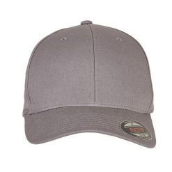 Czapka Z Daszkiem Z Bawełnianego Twillu. Szare czapki i kapelusze damskie FLEXFIT, bez wzorów, z bawełny. Za 84.99 zł.