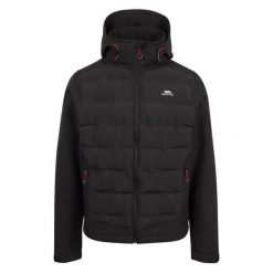 Trespass Alwero- Męska hybrydowa kurtka softshell Tp-75 czarna. Czarne kurtki męskie Trespass, m, bez wzorów, z softshellu, sportowe, bez kaptura. Za 391.99 zł.