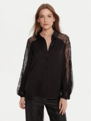 TWINSET Koszula 252LL2TBB Czarny Regular Fit. Czarne bluzki damskie Twinset, l, bez wzorów, z wiskozy, bez kołnierzyka, bez ramiączek. Za 889.99 zł.