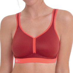 Stanik do biegania Performance z wysoki poziomem podtrzymywania. Czerwone biustonosze ANITA ACTIVE, bez wzorów, z elastanu. Za 252.00 zł.