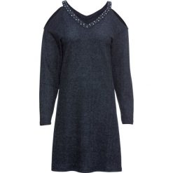 Sukienka dzianinowa bonprix indygo melanż. Niebieskie sukienki damskie bonprix, melanż, z dzianiny. Za 119.99 zł.