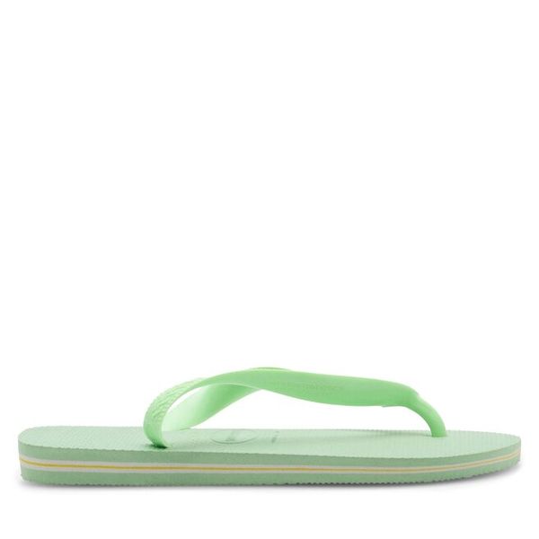 Japonki Havaianas. Zielone klapki damskie Havaianas, bez wzorów, bez obcasa. Za 54.99 zł.