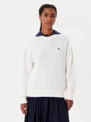 Lacoste Sweter AF4158 Écru Regular Fit. Swetry damskie Lacoste, bez wzorów, z bawełny, bez kołnierzyka, bez ramiączek, bez kaptura. Za 619.99 zł.