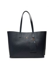 Tommy Hilfiger Torebka Th Distinct Tote Mono AW0AW17195 Granatowy. Niebieskie torebki do ręki damskie Tommy Hilfiger, bez wzorów, ze skóry, bez dodatków. Za 469.99 zł.