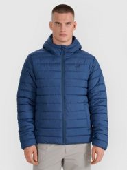 4F Kurtka puchowa z wypełnieniem syntetycznym męska - granatowa S. Niebieskie kurtki męskie 4f, m, bez wzorów, z dzianiny, eleganckie, bez kaptura. Za 329.99 zł.
