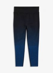 Legginsy bezszwowe w cieniowanym kolorze, szybkoschnące. Niebieskie legginsy damskie bonprix, s, bez wzorów. Za 54.99 zł.