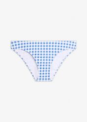 Figi bikini w kratkę. Białe bikini damskie bonprix, bez wzorów. Za 24.99 zł.
