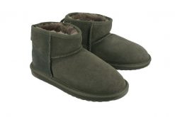 EMU AUSTRALIA W10937 Stinger Micro charcoal, botki damskie. Szare botki damskie Emu Australia, na zimę, ze skóry, bez obcasa, bez zapięcia. Za 669.90 zł.
