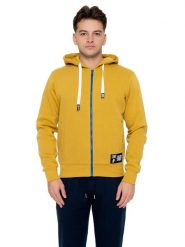 Męska zimowa bluza z kapturem zapinana na suwak z nadrukiem Leone 1947 New Era. Żółte bluzy męskie LEONE 1947 APPAREL, na zimę, m, z aplikacjami, z bawełny, z kapturem. Za 353.64 zł.