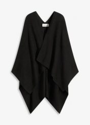 Miękkie poncho. Czerwone żakiety damskie bonprix, bez wzorów, eleganckie. Za 97.99 zł.
