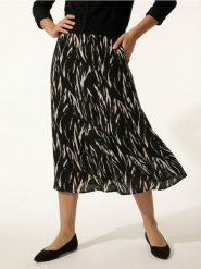 Wiskozowa spódnica midi w abstrakcyjny wzór - wielobarwny. Spódnice damskie Sinsay, l, bez wzorów, z wiskozy, midi. Za 49.99 zł.