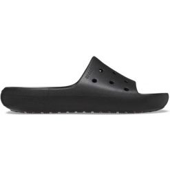 Klapki plażowe dla dorosłych Crocs Classic Slide V2. Czarne klapki damskie Crocs, bez wzorów, sportowe, bez obcasa. W wyprzedaży za 80.97 zł.