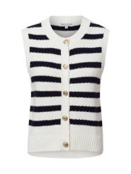 Marie Lund Sweter Kobiety Bawełna biały|niebieski, S. Białe swetry damskie Marie Lund, s, bez wzorów, z bawełny, bez kołnierzyka, bez ramiączek, bez kaptura. Za 169.95 zł.