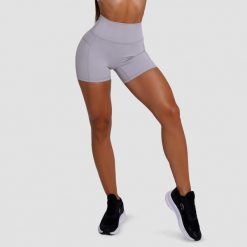 Szorty damskie fitness slim z wysoką talią szare FIT. Szare szorty sportowe damskie GYMBEAM, s, bez wzorów, z elastanu, sportowe, do biegania. Za 85.90 zł.