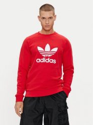 Adidas Bluza adicolor Classics Trefoil IA4855 Czerwony Regular Fit. Czerwone bluzy męskie Adidas, m, bez wzorów, z bawełny, bez kaptura. Za 159.99 zł.