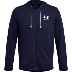 Bluza z kapturem i zamkiem błyskawicznym Under Armour Rival Terry. Białe bluzy męskie Under Armour, m, bez wzorów, z materiału, z kapturem. Za 295.90 zł.