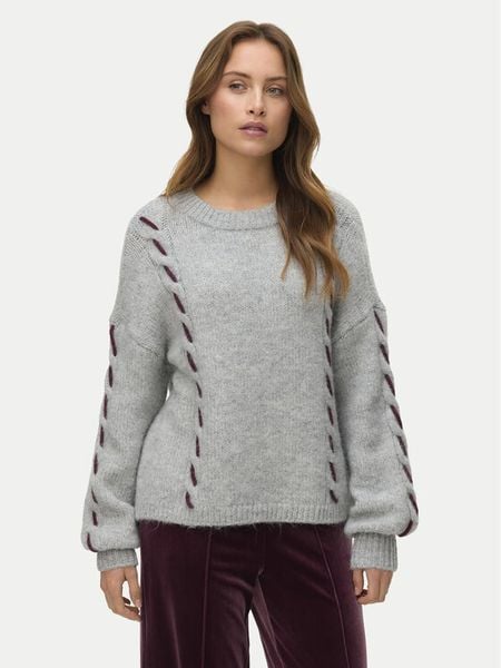 Vero Moda Sweter Ilina 10334866 Szary Loose Fit. Szare swetry damskie Vero Moda, s, bez wzorów, z syntetyku, bez kołnierzyka, bez ramiączek, bez kaptura. Za 129.99 zł.