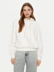 Guess Bluza W5RQ00 KBY51 Biały Regular Fit. Białe bluzy damskie Guess, l, z aplikacjami, z bawełny, bez kaptura. Za 239.99 zł.