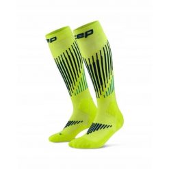 Długie skarpety kompresyjne dla mężczyzn z wełną Merino Core Run CEP. Niebieskie skarpety męskie CEP, bez wzorów, z elastanu. Za 199.00 zł.