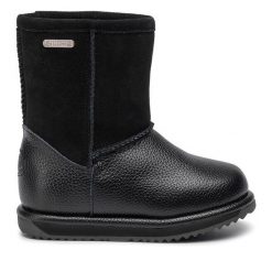Śniegowce EMU Australia. Czarne buty zimowe chłopięce Emu Australia, bez wzorów, bez zapięcia. Za 439.99 zł.