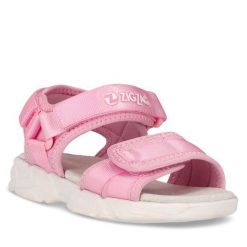 Sandały ZigZag. Czerwone sandały dziewczęce Zigzag, bez zapięcia. Za 189.99 zł.