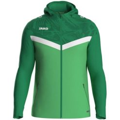 Damska bluza dresowa z kapturem zapinana na zamek błyskawiczny Jako Iconic. Zielone bluzy damskie Jako, bez wzorów, z dresówki, z kapturem. Za 336.45 zł.