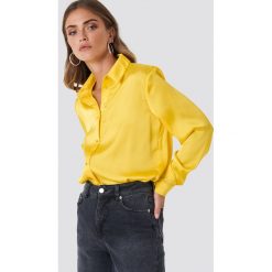 NA-KD Satynowa koszula z długim rękawem - Yellow. Koszule damskie NA-KD. Za 60.95 zł.
