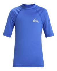 Koszulka surf UPF 50 z krótkim rękawem dla Chłopcy EVERYDAY Niebieski. Niebieskie t-shirty dla chłopców Quiksilver, bez wzorów, z elastanu, bez ramiączek. Za 114.99 zł.