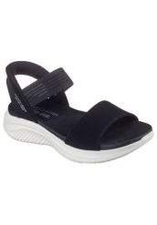 Sandały SKECHERS SLIP INS - SUMMERVILLE Czarny. Czarne sandały damskie Skechers, bez wzorów, z materiału, bez obcasa, bez zapięcia. Za 297.99 zł.