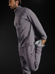 4F Bluza treningowa regular bez kaptura męska - szara XXL. Szare bluzy męskie 4f, m, bez wzorów, bez kaptura, na fitness i siłownię. Za 199.99 zł.