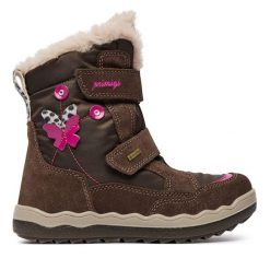 Śniegowce Primigi. Brązowe śniegowce dziewczęce Primigi, z gore-texu, bez zapięcia. Za 419.99 zł.