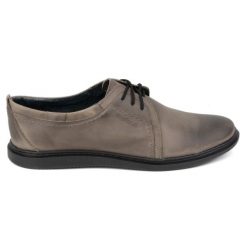 Buty męskie skórzane casual 2131 POLBUT szare brązowe. Brązowe półbuty na co dzień męskie na jesień, z jeansu, casualowe, bez zapięcia. Za 303.63 zł.