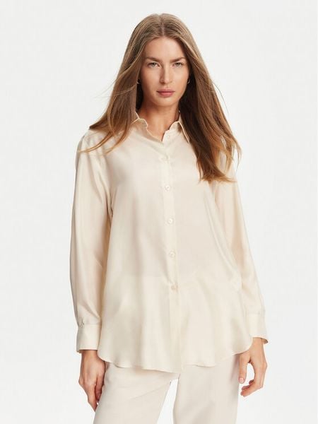 Marella Koszula Alec 2513111015 Écru Regular Fit. Bluzki damskie Marella, bez wzorów, z jedwabiu, bez kołnierzyka, bez ramiączek. Za 579.00 zł.