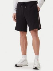 Tommy Hilfiger Szorty sportowe Global Stripe MW0MW42883 Czarny Regular Fit. Czarne krótkie spodenki sportowe męskie Tommy Hilfiger, l, bez wzorów, z bawełny. Za 409.99 zł.