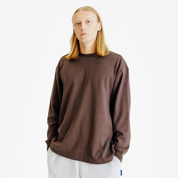 Koszulka długi rękaw męska Elementals. Brązowe bluzki z długim rękawem męskie Decathlon, m, bez wzorów, z materiału, bez kołnierzyka. Za 109.99 zł.