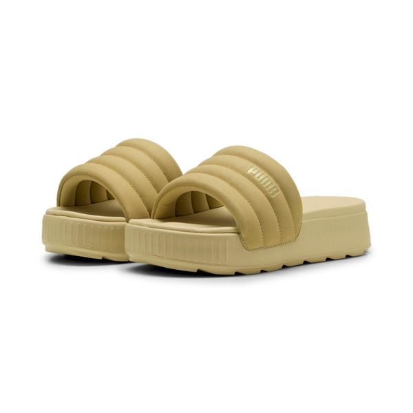 Puma Klapki Karmen Slide Puffy 40067902. Brązowe klapki damskie Puma, bez wzorów, bez obcasa, na platformie. Za 170.74 zł.
