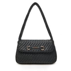Torebka Guess. Czarne torebki do ręki damskie Guess, z aplikacjami, klasyczne, bez dodatków. Za 369.99 zł.