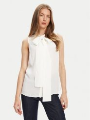 Marciano Guess Bluzka 5YGH05 7304A Biały Regular Fit. Białe bluzki damskie Marciano Guess, z aplikacjami, z wiskozy, bez kołnierzyka, bez ramiączek. Za 479.99 zł.