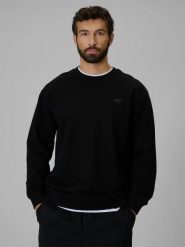 Bluza dresowa regular bez kaptura męska 4F. Szare bluzy męskie 4f, m, bez wzorów, z bawełny, bez kaptura, trekkingowe. Za 149.99 zł.