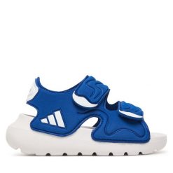 Sandały adidas. Niebieskie sandały chłopięce Adidas, bez zapięcia. Za 119.99 zł.