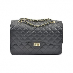 Skórzana torebka w kolorze ciemnoszarym - (S)33 x (W)22 x (G)12 cm. Szare torby na ramię damskie Akcesoria na sylwestrową noc. W wyprzedaży za 369.95 zł.